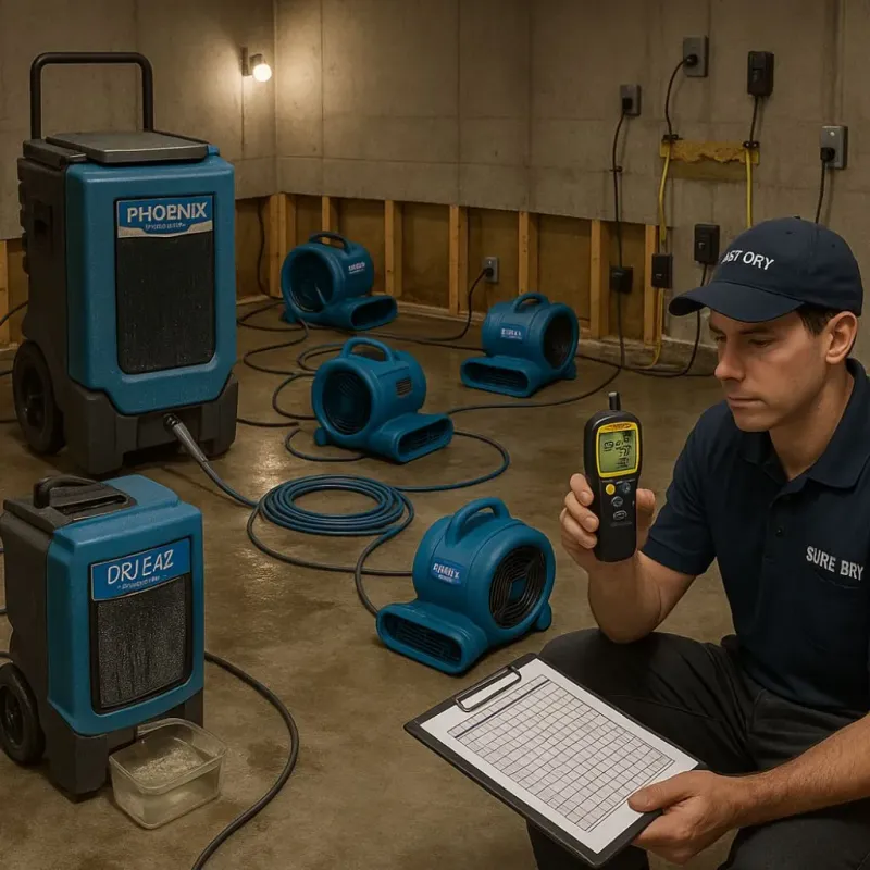 Structural Drying and Dehumidification process in South Dennis, MA